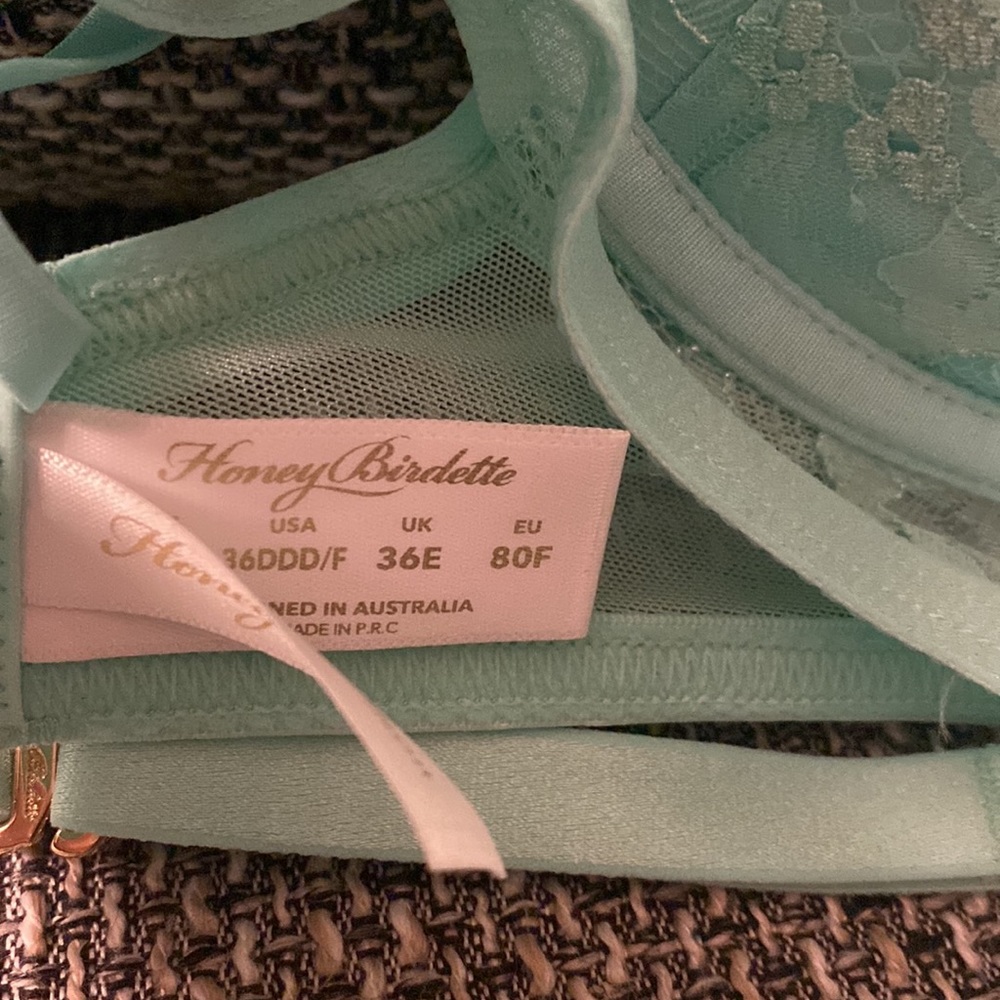 Honey birdette “Vanessa” lingerie set in mint green - Picture 3 of 9
